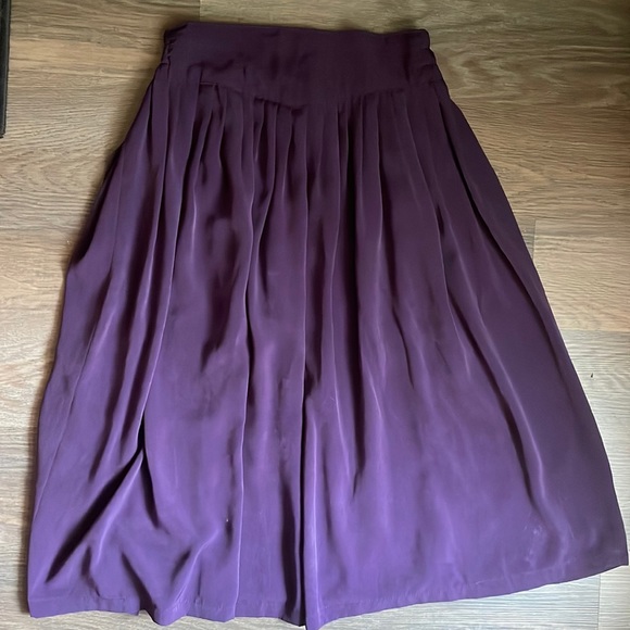 JOIE Womens Purple Belted Midi Pleated Skirt